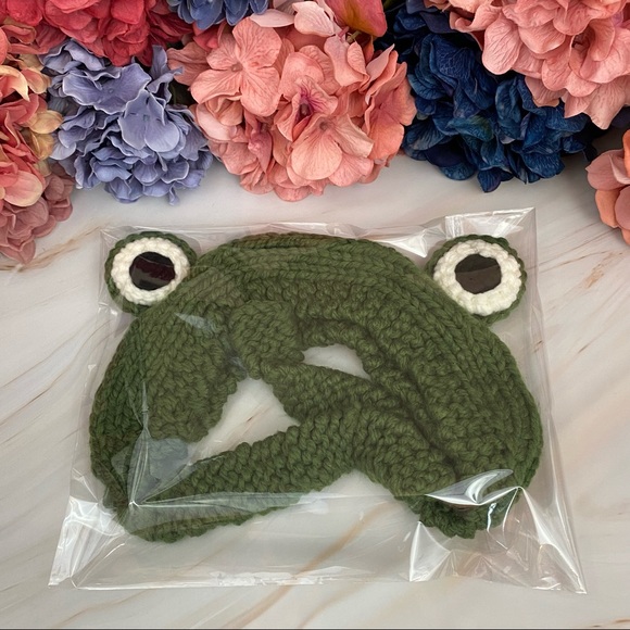 Green Frog Knit Headband & Ear Warmer with Long Ties - Picture 13 of 15